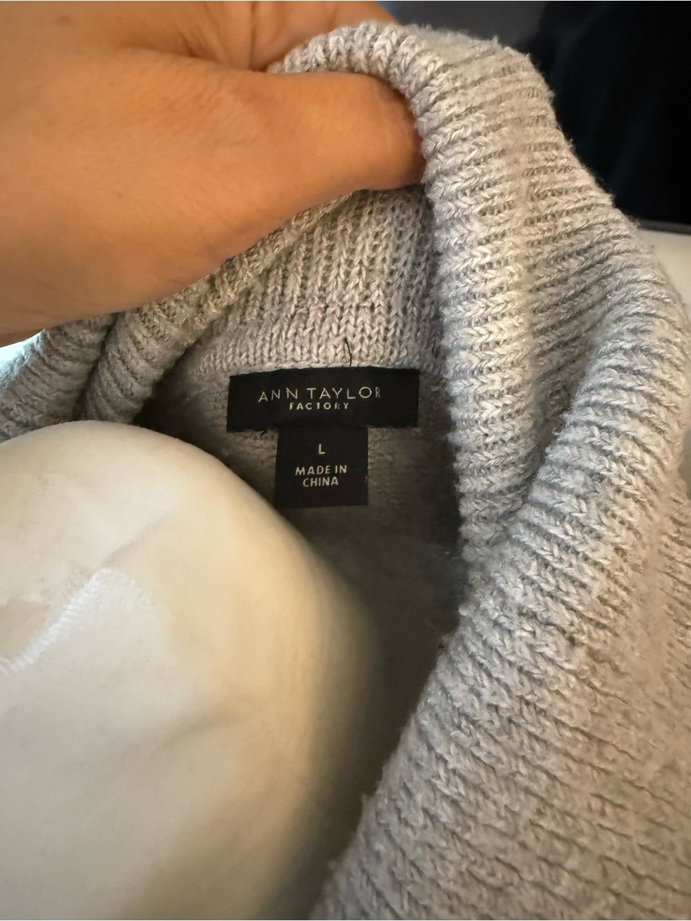 Ann Taylor Factory Gray Cowl Neck Tunic Sweater - Picture 3 of 3